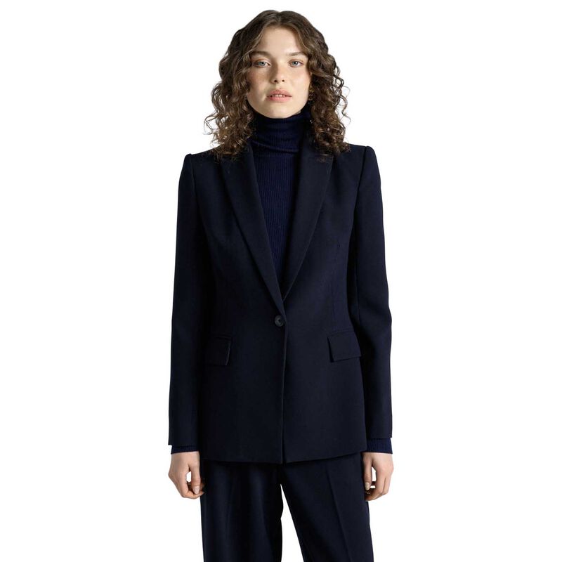 Cue Dark Ink Crepe Tailored Blazer image number 0